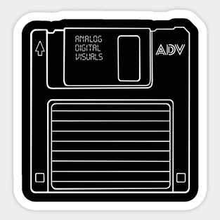 Floppy Disk (White Lines) Analog/ Computer Sticker